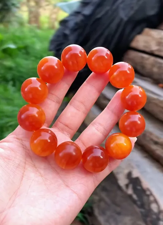 【帝王血龙木】满油琥珀木手串全透光男女盘玩佩戴文玩高端收藏送礼