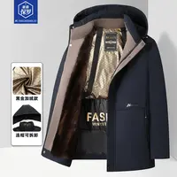 【黑金加绒】豪爵保罗男士冬季抗寒潮流棉服时尚派克加厚保暖26825A