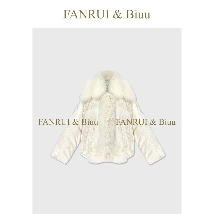 FANRUI/泛芮「光效叠映」狐狸真毛领90白鹅绒锁温保暖羽绒服B19567