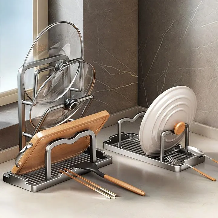 厨房锅盖架锅铲托置物架菜板多功能家用台面多层坐式砧板放置架子商品图