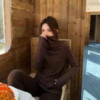 Moprobably李予诺「逸品」极简中高领纯色百搭打底针织衫L5447033