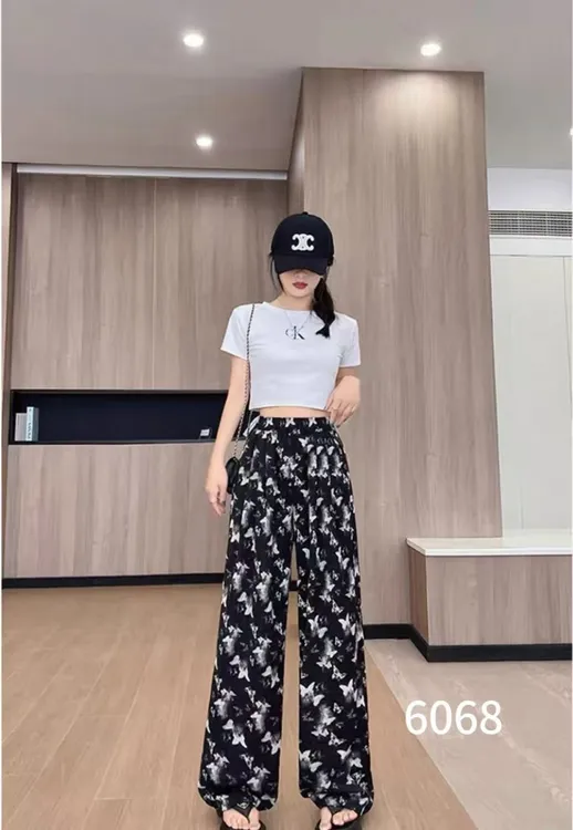 夏季薄款高腰冰丝蝴蝶阔腿裤女宽松休闲防晒显瘦长裤