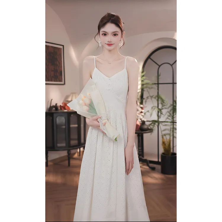 WBR-【浮光浅梦】新款显瘦收腰小众设计感气质连衣裙-52198K