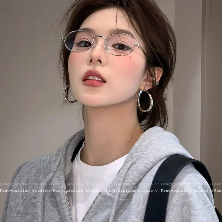 铜合金耳饰 高智姐姐 韩版水滴耳环女2025新款高级耳钉方圆脸耳饰