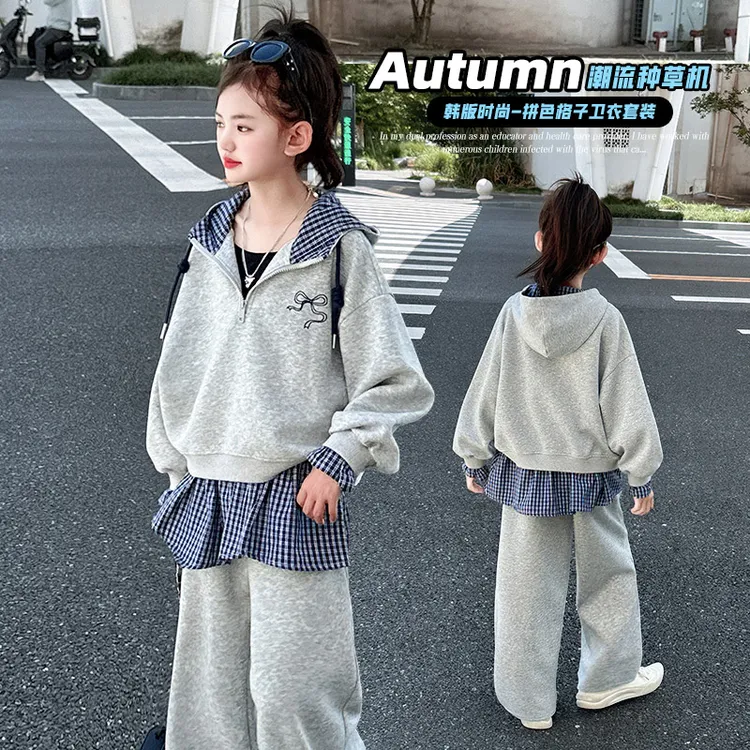 女童秋装套装2025炸街潮款儿童女孩卫衣洋气时髦大童女装韩版童装
