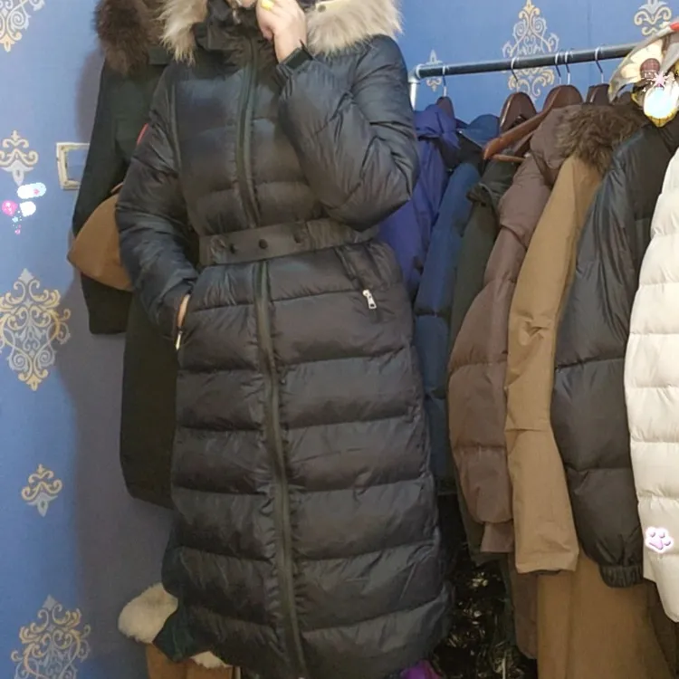 冬季长款连帽修身加厚保暖外套