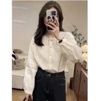 法式蕾丝花边长袖衬衫女秋季新款高级感提花刺绣宽松洋气休闲上衣