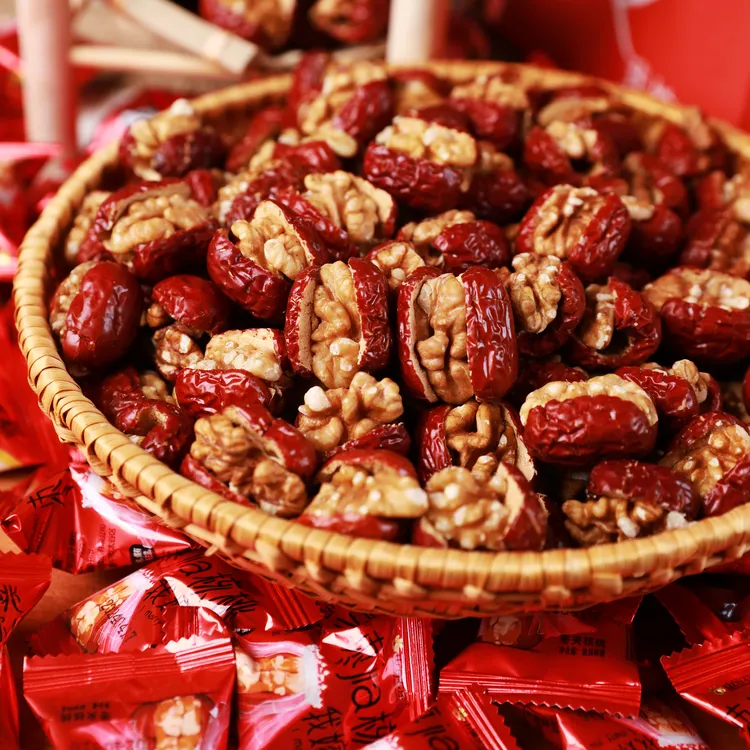 【50枚】灰枣夹核桃仁独立包装办公室追剧糖果包装小零食开袋即食