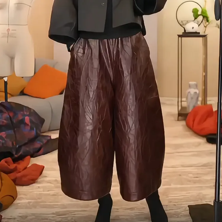 [922pu]2025新款时尚中式风百搭时尚花苞裤女新款洋气百搭女装