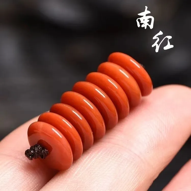 天然南红玛瑙隔片隔珠满色满肉红散珠垫片手工Diy文玩手串配饰