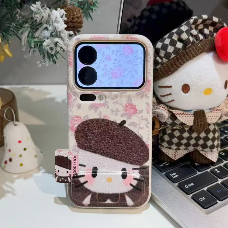 奥菲顿画家凯蒂标签支架适用苹果16皮纹手机壳小米17vivo华为oppo