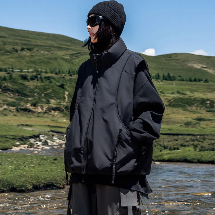 AOGZ叠穿羽绒马甲男女冬季无袖坎肩户外潮牌美式情侣立领马夹外套