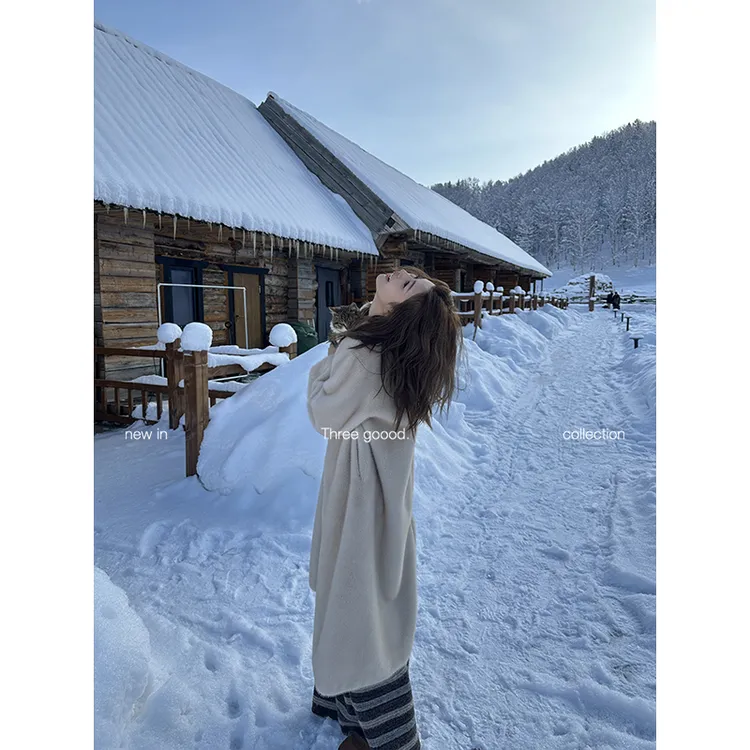 人造皮草 THREE GOOOD/三吉雪境奢调V领长环保毛仿皮草Y725Z20365