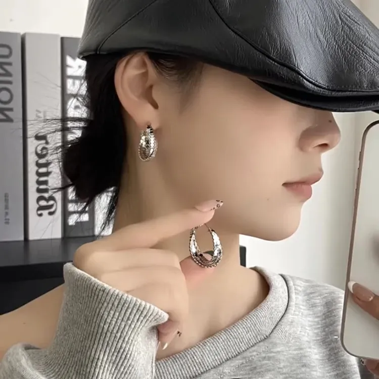 925银耳饰 甜美风原创设计日韩银色耳环欧美金色百搭个性小众