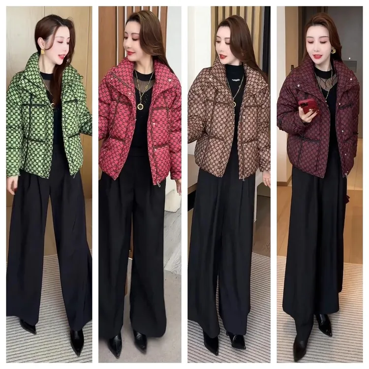 2025新款棉衣气质减龄棋盘格加厚棉服女冬季外套穿搭洋气时尚休闲