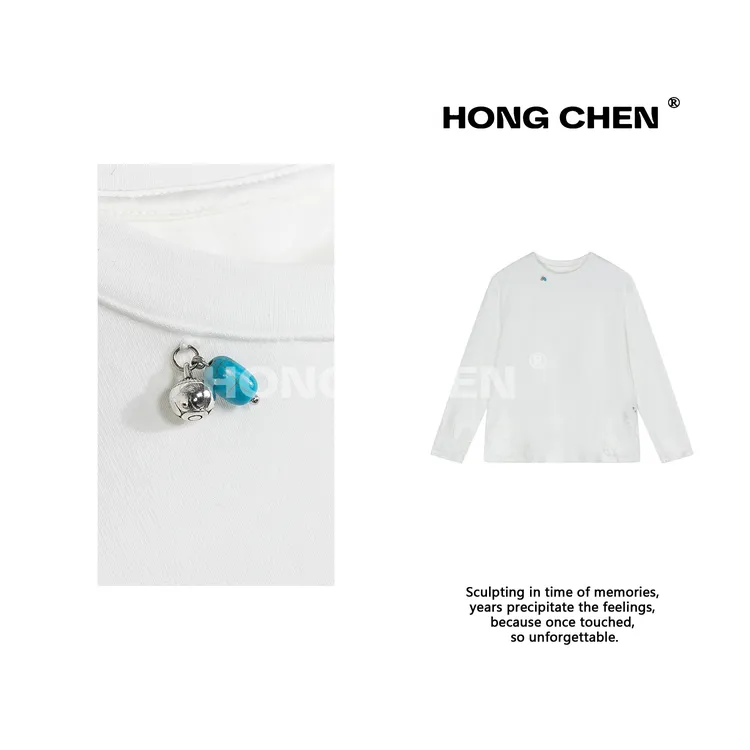 【虹辰·蕾丝素语·加绒】高端时尚镂空绣花弹力针织衫圆领上衣HC2897