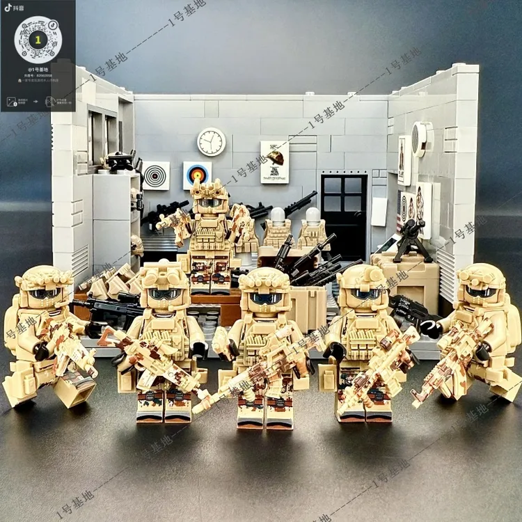 新款军事积木武器装备特种兵特警人仔装甲车以上男孩益智产品玩具