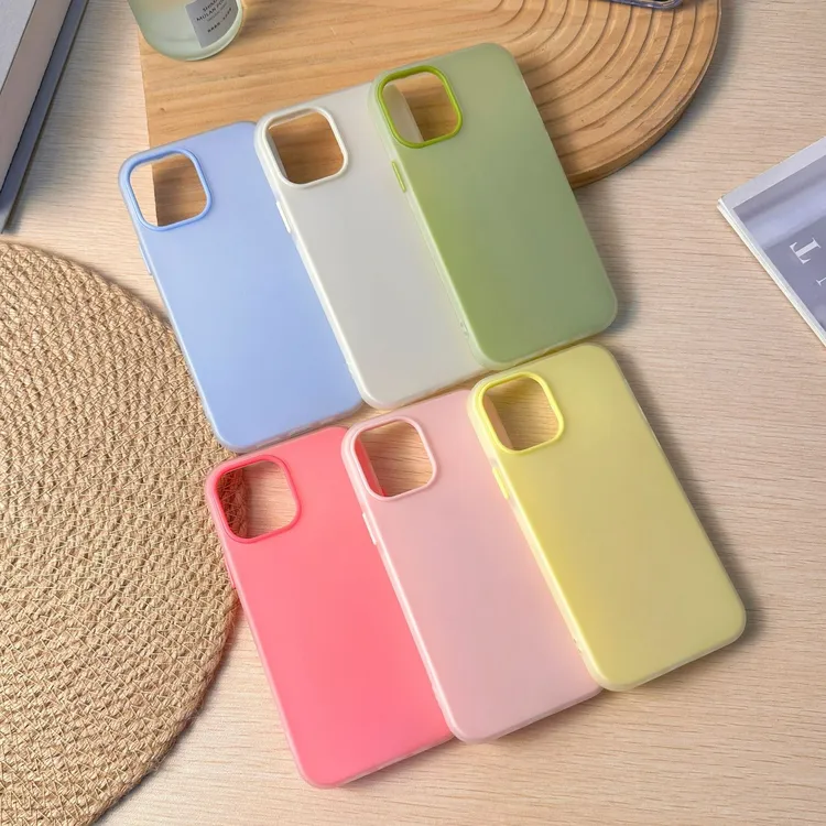 奥菲顿简约纯色多巴胺肤感适用iPhone16/15pro手机壳1413苹果12套