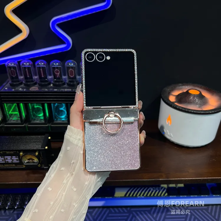 适用于三星ZFlip7手机壳zflip7fe指环折叠屏中轴铰链女款保护套