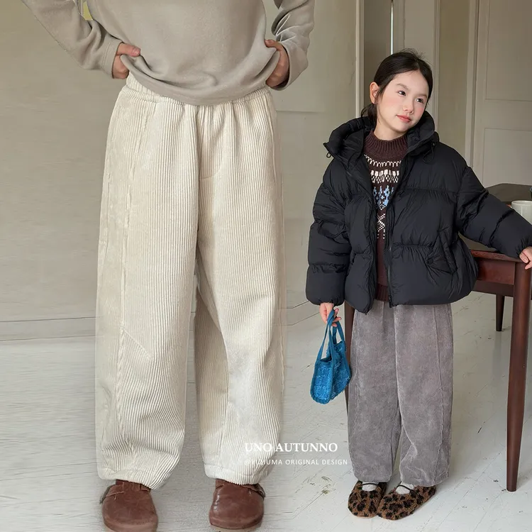 「UNO AUTUNNO」【都市巡游】灯芯绒女中大童冬休闲加绒直筒裤GD2553
