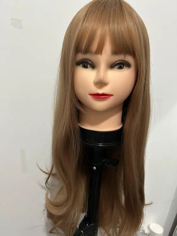 28号70厘米大卷全头套假发女奶茶色补发套
