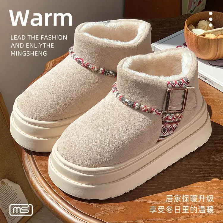 2025秋冬季棉鞋女加厚加绒外穿时尚百搭复古潮流休闲防滑耐磨舒适