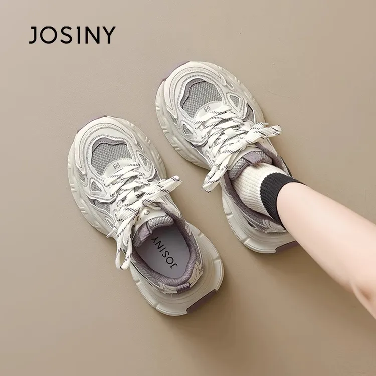 卓诗尼小个子增高老爹鞋2025新款秋休闲时尚百搭厚底厚底德训鞋女