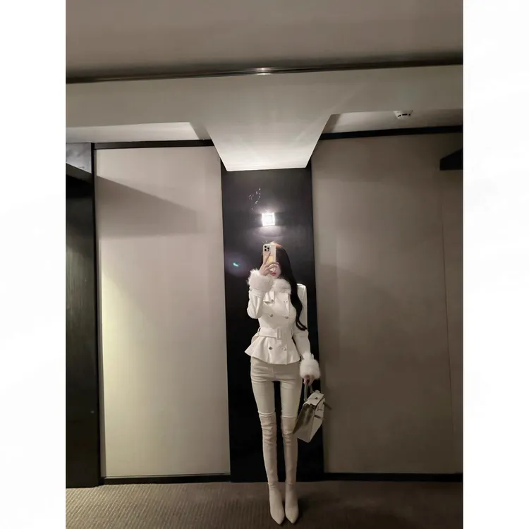 伦敦记忆*原创千金优雅气质系带收腰秋冬季短款翻领外套女