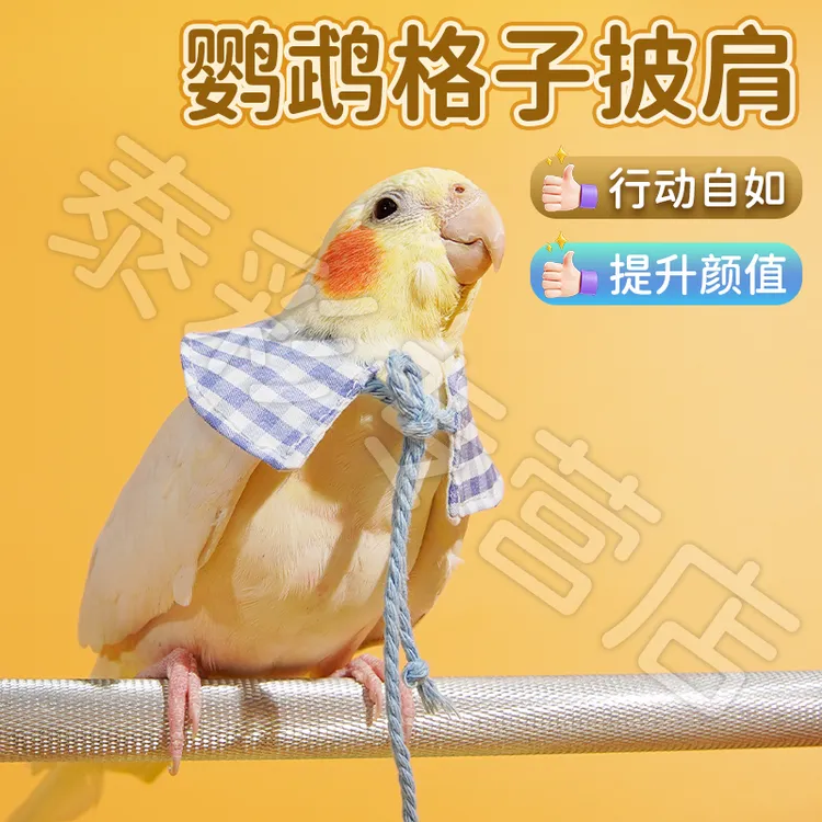 【宠大条】鹦鹉格子披肩玄风装扮服饰鸟用披肩小斗篷小鸟衣可爱必备