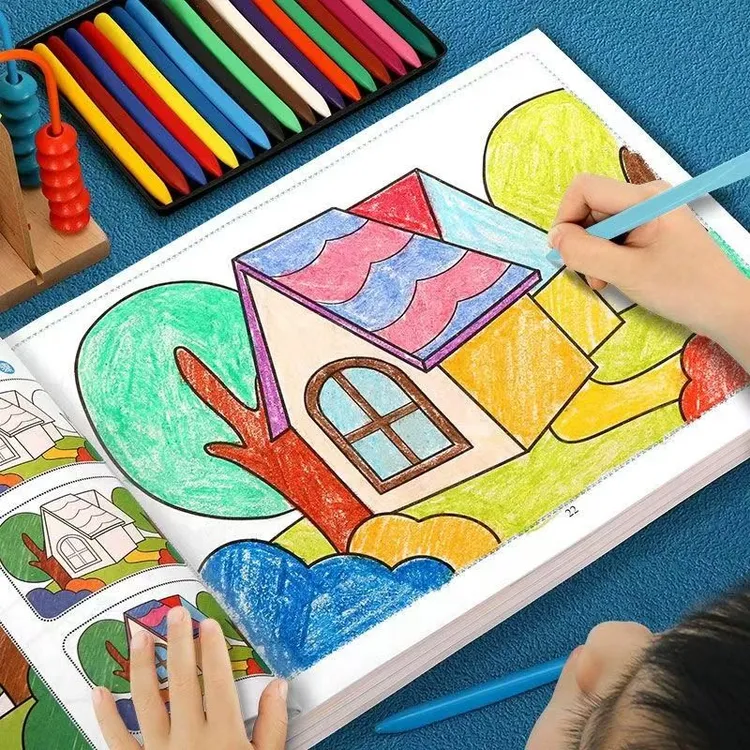 儿童画画本幼儿园涂鸦填色图画加厚2到6岁宝宝益智绘画工具套装