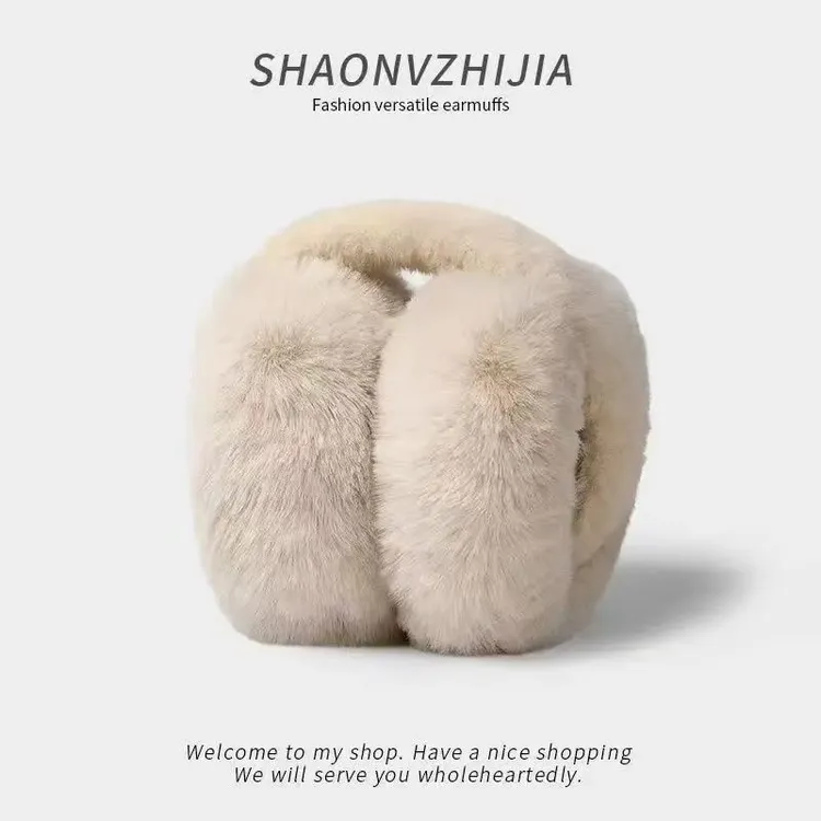可折叠冬季耳罩保暖耳套纯色毛绒耳包学生男女防冻骑行防护耳罩