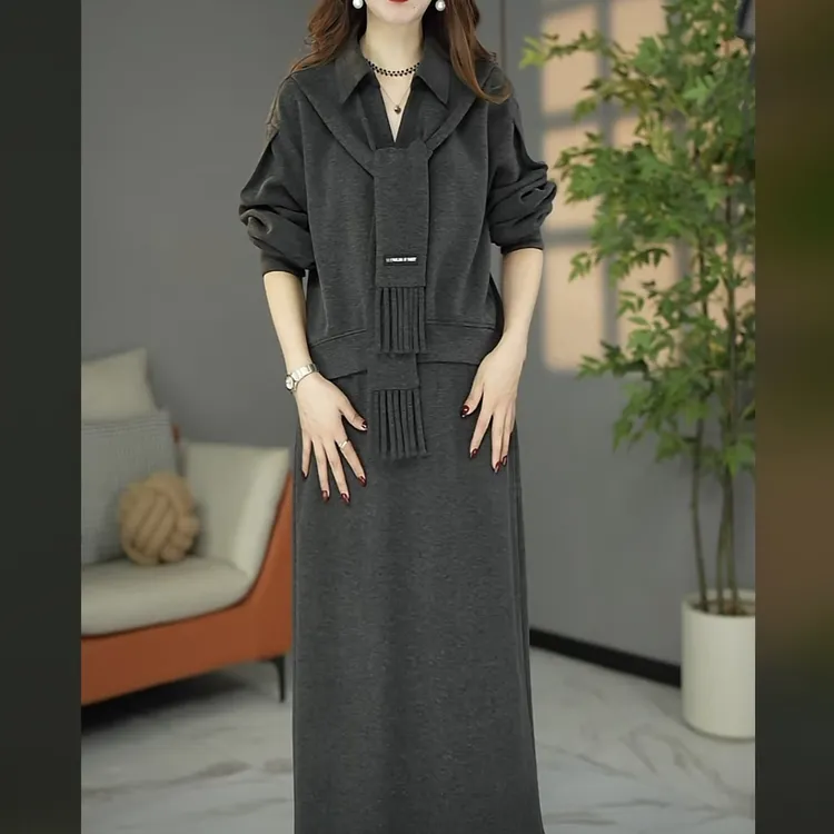 原创设计师款高货欧版洋气加厚套装女腔调套装裙气质两件套连衣裙