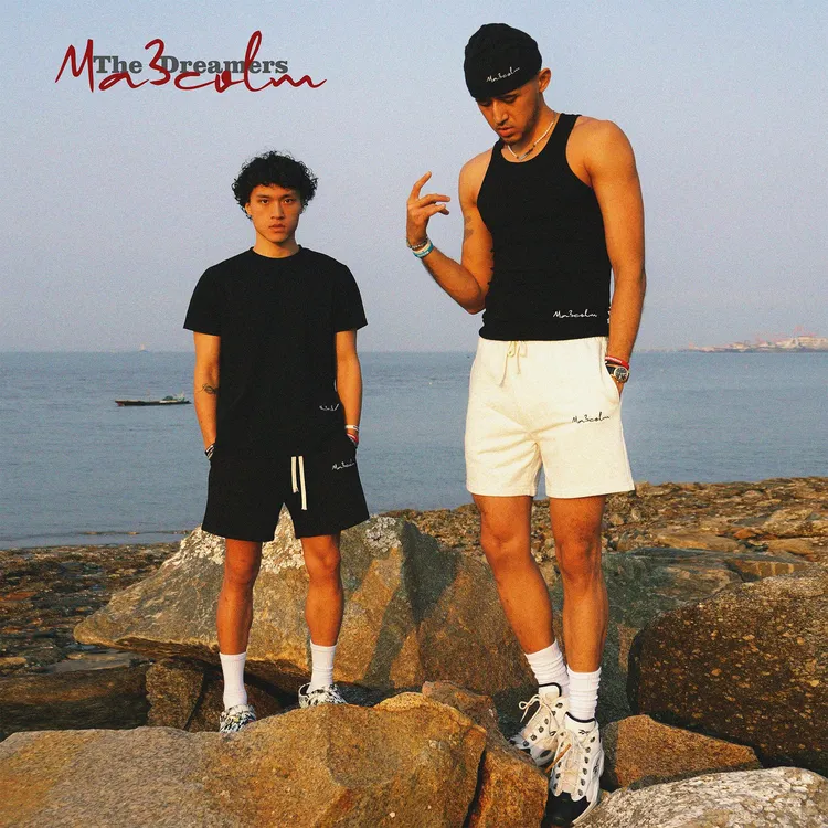 Ma3colm追梦系列基础款黑白日常棉刺绣休闲运动短裤四分裤卡米然