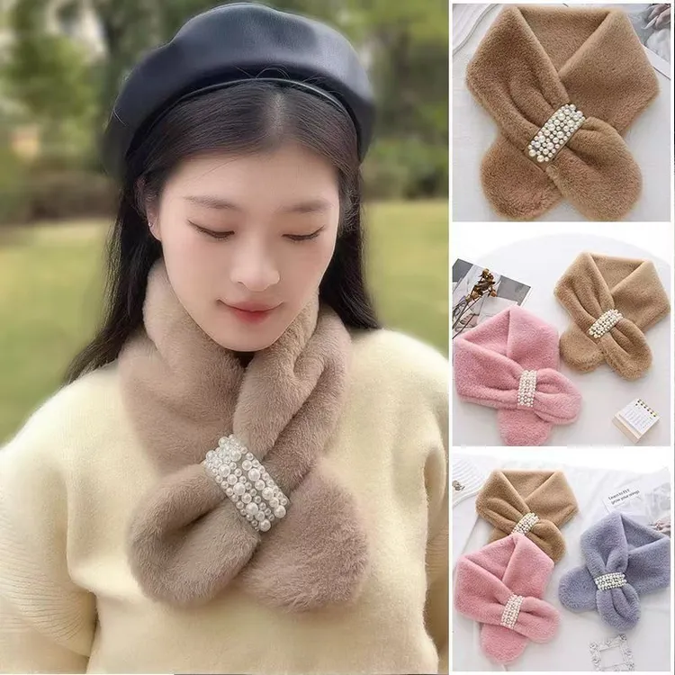 【超超专属】秋冬爆款珍珠毛毛仿兔毛绒韩版保暖围脖