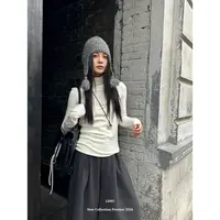 爱唯依（F）-半高领！假两件修身百搭基础打底上衣（MO5305#）LIMO