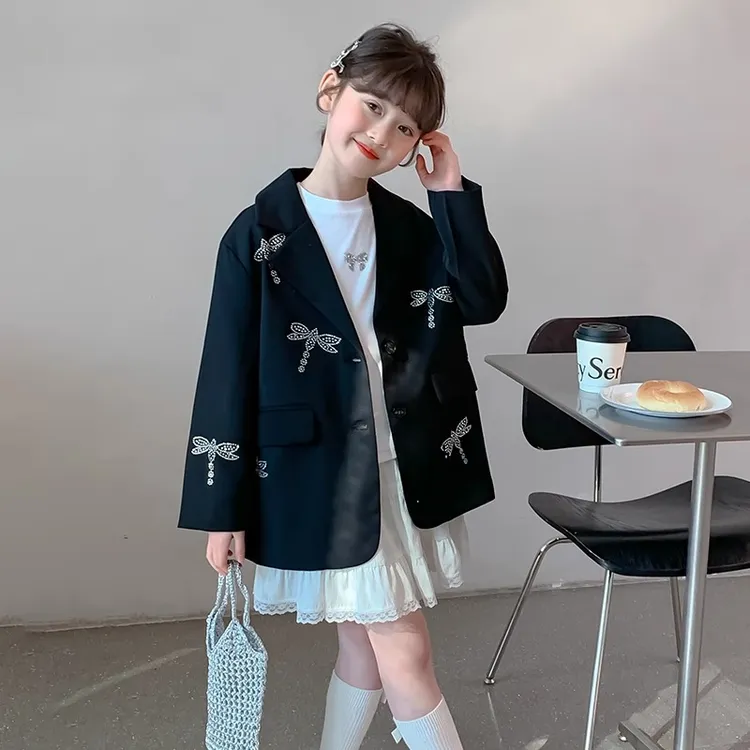 女童春装外套2025新款洋气中大童女孩西装春秋儿童春季韩版上衣潮