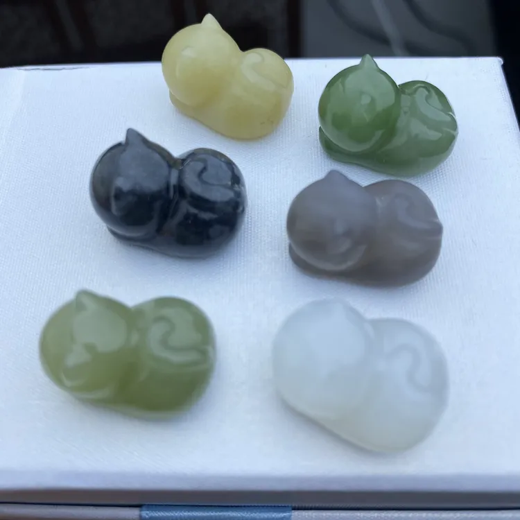 天然和田玉趴趴喵 19mm百搭DIY 颜色丰富亮丽 多样性发货拍一发一