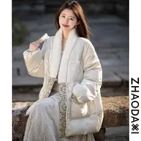 【赵大喜】现货！髙端线：韶华｜新中式国风盘扣90白鹅绒水貂毛外套