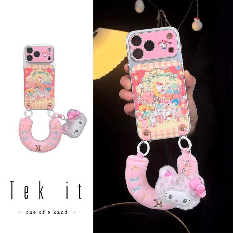 ins可爱三丽鸥家族派对适用iPhone17pro手机壳16promax手提挂件15