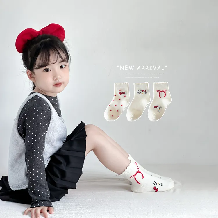 女童袜子春秋精梳棉儿童无骨短袜韩版卡通可爱女孩宝宝花边公主袜