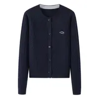 MM商场同款2025秋季新款圆领绞花显瘦百搭针织开衫女5491