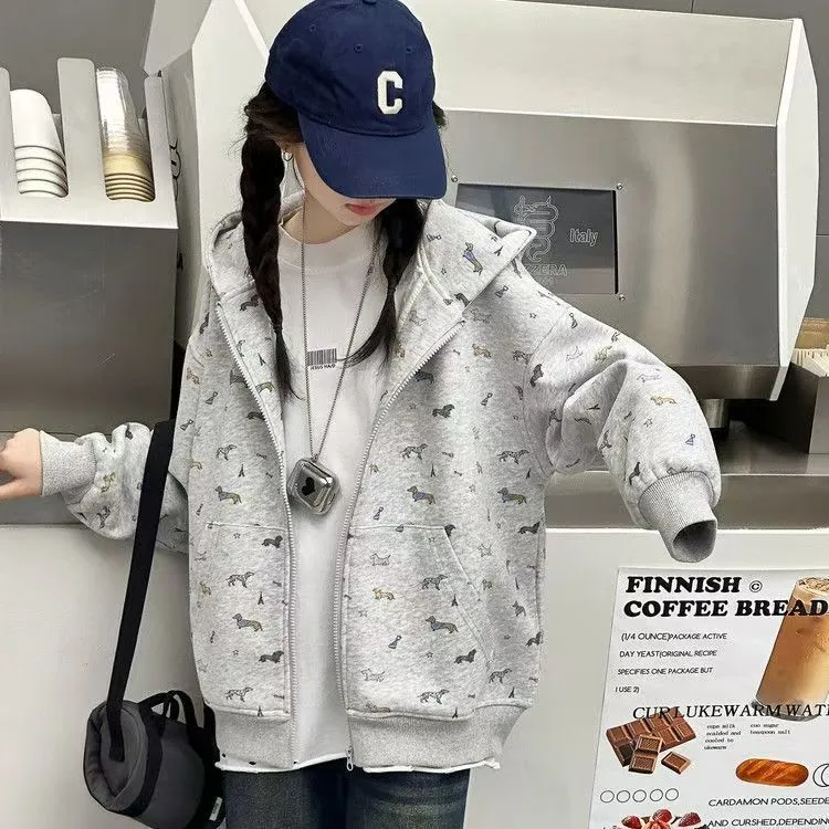 儿童秋装外套连帽卫衣2025新款洋气中大童休闲开衫夹克宽松衣服潮