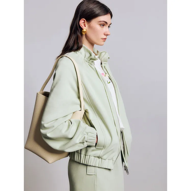 玖着“日不落”云朵长绒棉爽滑亲肤可调节花苞领休闲卫衣半裙套装