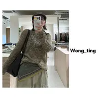 【wong_ting】小众设计师三色镂空套头针织衫90116