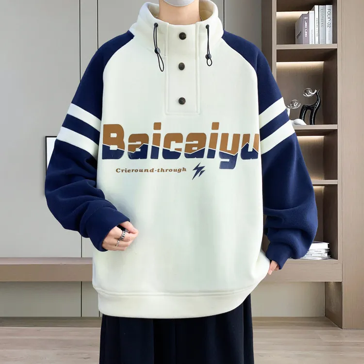 奥利绒卫衣秋冬季青少年长袖打底衫学生高领T恤加绒加厚保暖秋衣