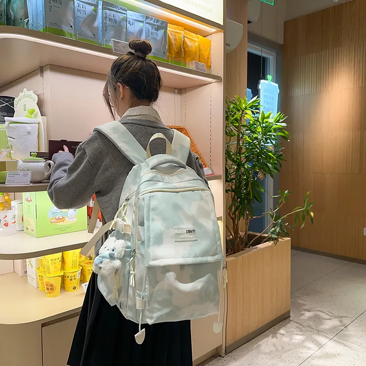 【千屿】XHM0639小清新都市简约双肩纯色书包双肩背森系高颜值时尚