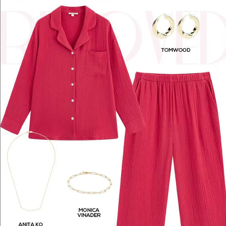 AMYDIMO 挚爱情侣系列 纯棉棉纱长袖长裤套装 