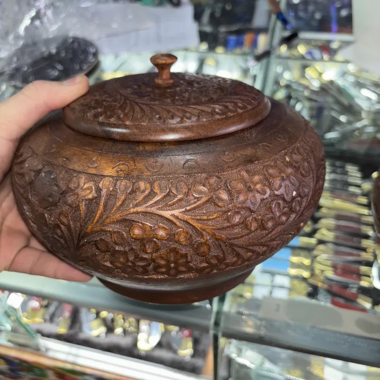 花梨实木复古手工雕刻零食盒