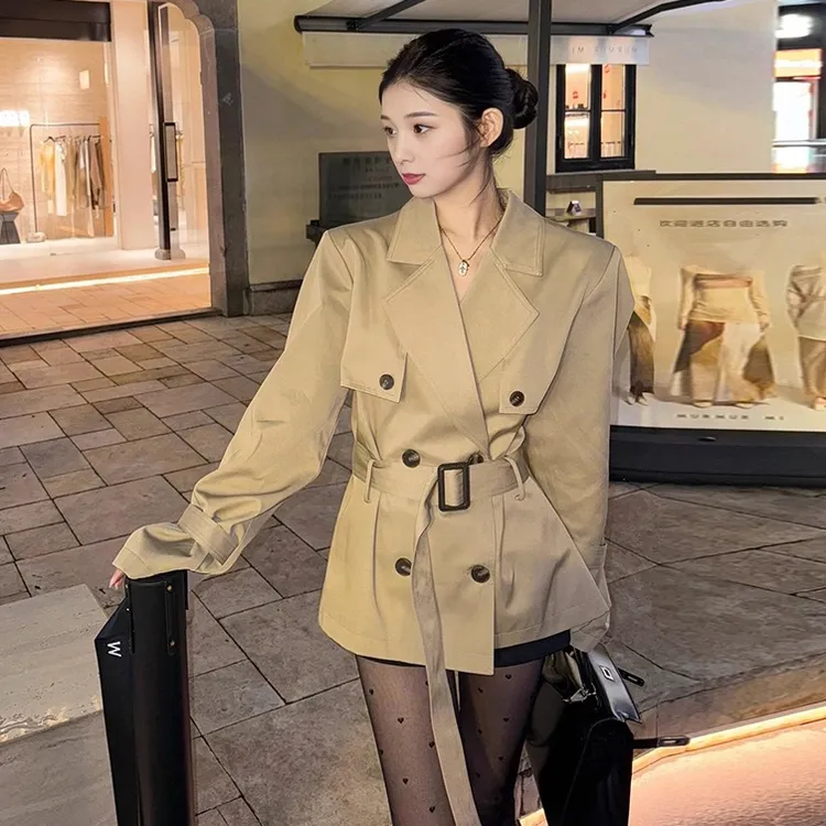 风衣外套女小个子新2025秋季韩版休闲收腰气质短款外套英伦风大衣
