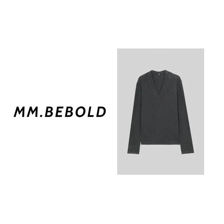  【妙姐精选】渐浓 简约显瘦V领打底衫LZ11636